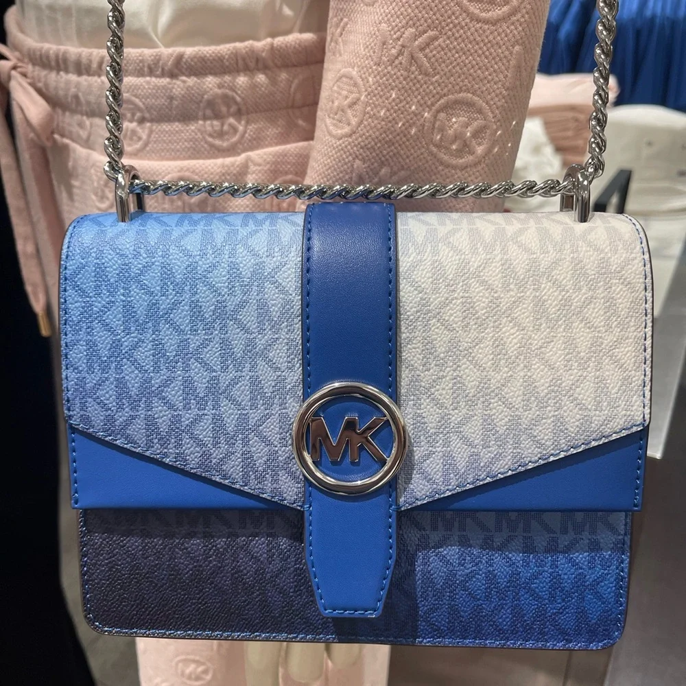 Michael Kors Greenwich Sm Color-Block Logo Flap Crossbody & Md Tri-Fold Wallet - Picture 16 of 16